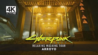 Cyberpunk 2077  Relaxing Walking Tour  Arroyo  Night City  4k [upl. by Mal940]