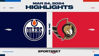 NHL Highlights  Oilers vs Senators  March 24 2024 [upl. by Phelia]