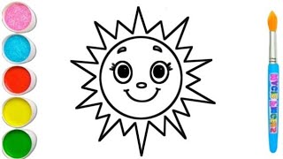 Smiling sun colouring for kids  colour for competition [upl. by Benildis295]