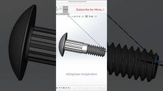 Steel Knurled Neck Carriage Bolt EngineerImagination foryou shorts solidworks model 3d [upl. by Llenrahc]