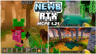 MCPE JADI REALISTIC😱  shader Newb x RTX for MCPE 121 [upl. by Adnalahs]