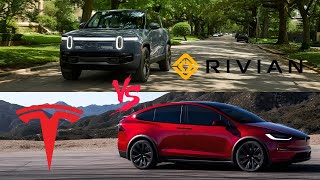 Rivian R1S vs Tesla Model X Teslas New Competitor [upl. by Hcirdla]