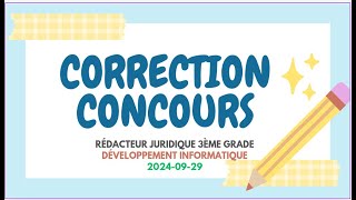 CONCOURS JUDICIAIRE  DÉVELOPPEMENT INFORMATIQUE 2024  PART2 [upl. by Wisnicki]