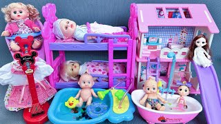 17 Min Unboxing Pink Barbie House ToysPink Double Bed ToyCute Baby Bathtub Toys ASMR  Review Toys [upl. by Ier831]