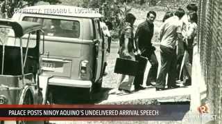 Palace posts Ninoy Aquinos undelivered arrival speech [upl. by Dowd341]