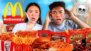 Eating The SPICIEST FOOD From Every FAST FOOD Restaurant [upl. by Otilegna]