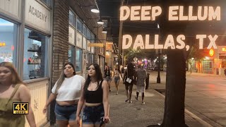 Deep Ellum  Dallas TX  Hot Summer Evening Walking Tour [upl. by Mathe]