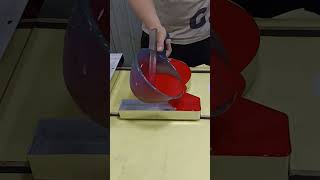 Process of Pouring Red Paint onto a Digital Light Box [upl. by Adara]