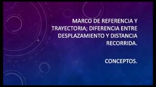 Marco de referencia y trayectoria diferencia entre desplazamiento y distancia recorrida [upl. by Niltiak]