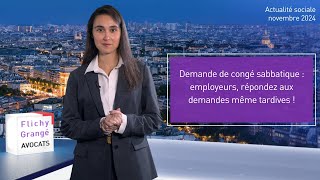 57 JT du social  Demande de congé sabbatique  employeurs répondez aux demandes même tardives [upl. by Einyaj]