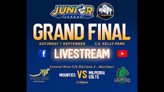 TOTAL FITOUTS Central West U16 Div 2  Mortimer Grand Final 2024 Mounties Vs Milperra Colts [upl. by Krystin]