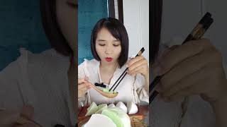 Coconut jelly mukbang with jade part 2  thạch dừa  shrots mukbang fruit cooking [upl. by Einiar]