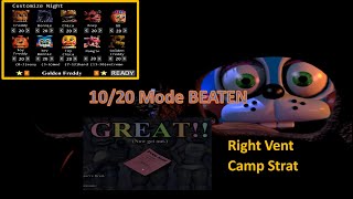 FNAF 2 1020 mode COMPLETE right vent camp strat [upl. by Regine984]