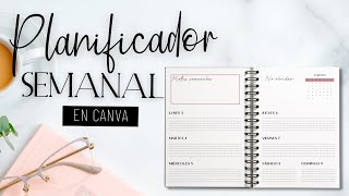 Planificador semanal ⋒ Crea tu Agenda en Canva [upl. by Ultima]