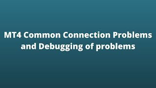 MT4 Chart Common Connection Problems [upl. by Eileek]