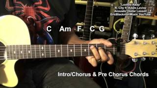 LOCKED AWAY Rock City ft Adam Levine EASY STRUM Guitar Tutorial EricBlackmonGuitar [upl. by Derby]