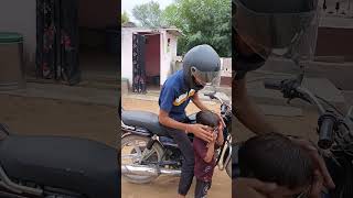 Papa wala halmet ⛑️ Ghar par hi bhul gye 😄😇funny cutebaby shorts [upl. by Tavia]