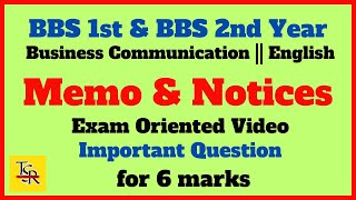 Memo and Notice writing  BBS 1st amp 2nd year English  Exam focus video  Business Communication [upl. by Croteau]