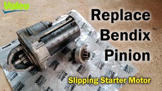 Replace Starter Motor Bendix Drive Pinion Yourself  Valeo  Starter Bendix Slipping [upl. by Orion992]