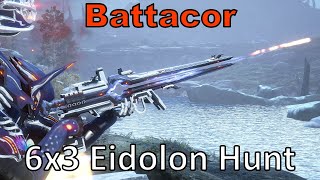 Battacor 6x3 Warframe 18 Eidolons in 1 Night Cycle Unairu Wisp DPS Volt POV [upl. by Laurice772]