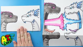 How to Draw Godzilla vs Shimo Surprise Fold [upl. by Oloap593]