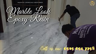 Marble look Resin Flooring by Majestic Chemicals [upl. by Ahsyekal]