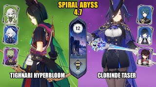 F2P Tighnari Hyperbloom amp Clorinde Taser  Spiral Abyss 47  Floor 12  Genshin Impact [upl. by Aicatan]