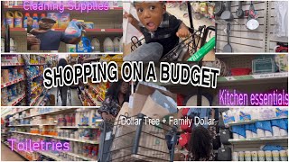 New Apartment Essentials  DOLLAR TREE  FAMILY DOLLAR SHOPPING ON A BUDGET 🛒with a my Family [upl. by Chancellor571]