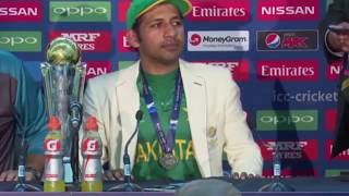 Sarfraz Ahmed after winning ICC champions trophy Final  India vs Pakistian  Press Conference 2017 [upl. by Leirza]