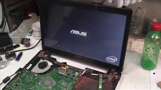 Ремонт Asus X54H K54LY 20 Висит на логотипе ASUS отведал какойто вкусняшки [upl. by Coleville721]