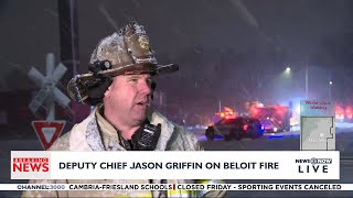 Beloit Fire Department provides live update on massive fire overnight [upl. by Sackville]