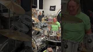 Danny Carey enjoying Carl Palmers legendary stainless steel drum kit [upl. by Euell199]