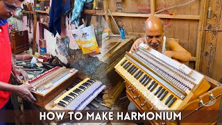 How to make Harmonium at factory by talented hands  How is wooden harmonium Made [upl. by Kerianne733]