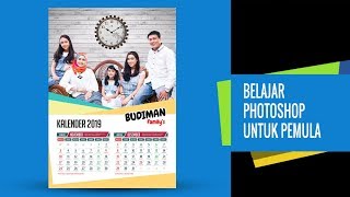 CARA MEMBUAT DESAIN KALENDER PHOTOSHOP  PEMULA [upl. by Bowne]