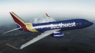 Southwest Airlines Flight 1380  Landing Animation [upl. by Rankin]