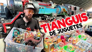 MI PRIMER TIANGUIS EN ESPAÑA DE JUGUETES FERIA DEL FERROCARRIL FLEA MARKET [upl. by Ylrehs]