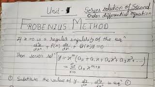 Series Solution  Frobenius Method BTech 1st Year [upl. by Eidua]