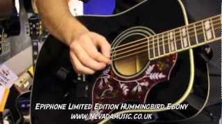 Epiphone Hummingbird Acoustic Limited Edition Black  Quick Look  Nevada Music UK [upl. by Renckens]