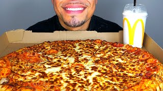 ASMR COSTCO PIZZA MCDONALDS OREO MCFLURRY MUKBAN EATING SOUNDS NO TALKING [upl. by Valerle]