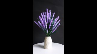 Make Lavender Flower with Plastic Straws  Drinking Straws Craft Ideas  Plastic Recycle shorts [upl. by Reibaj]