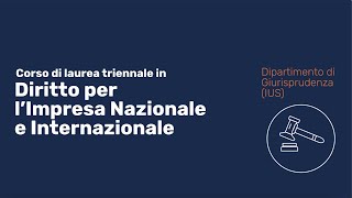 UNIBG  Laurea triennale in Diritto per lImpresa Nazionale e Internazionale IUS [upl. by Geiger]