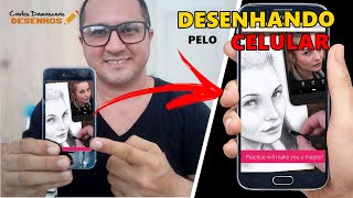 Como Fazer Esboço de Desenho Realista Facilmente  Método Grid no Celular [upl. by Enorel]