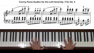 Czerny Piano Studies for the Left Hand Op 718 No 4 Piano Tutorial [upl. by Oloap879]