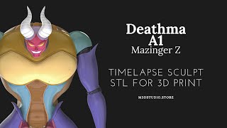 ZBrush sculpt  KeyShot Deatma A1  timelapse Mazinger Z [upl. by Marinna]