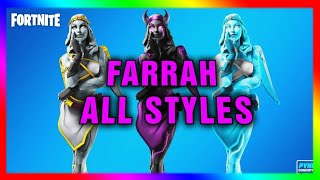 FORTNITE  All FARRAH Skins and Bundles quotStoneHeart DarkHeart SnowHeartquot [upl. by Arihat419]