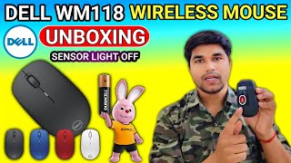 Dell Wireless Mouse WM118 Mouse Sensor Light Close Dell Mouse Unboxing  Review [upl. by Ellehcim]