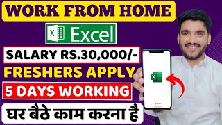 Earn Rs30000Month By MS Excel  Work From Home Job 2024  Online Job  Remote Jobs For Freshers [upl. by Gabriellia684]