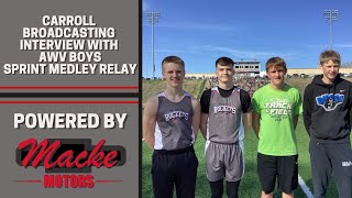 Carroll Broadcasting Interview with ArWeVa Boys Sprint Medley Relay Team [upl. by Areikahs]