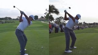 TIGER WOODS DRIVE 2013  DUAL ANGLES SYNCED SAME SWING  UP CLOSE REG amp SLOW MOTION  1080p HD [upl. by Oca]