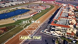 Del Mar Fairgrounds Thoroughbred Racetrack Aerial Tour [upl. by Sibyl]